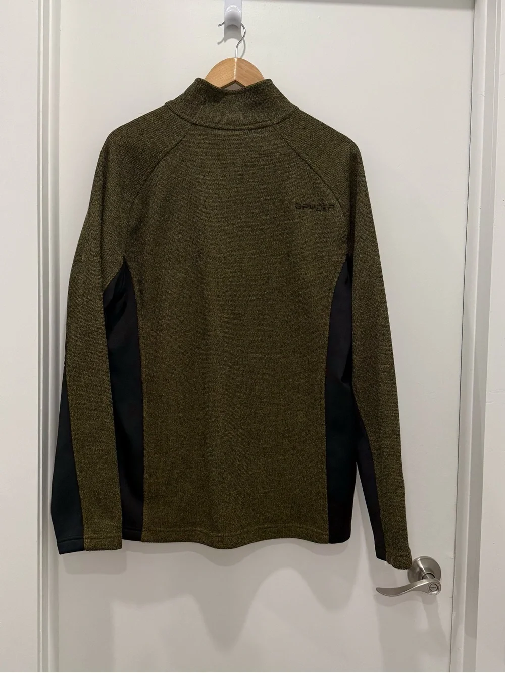 Spyder Stryke Men’s XL Half Zip Sweater Fleece Pullover Olive Green Black